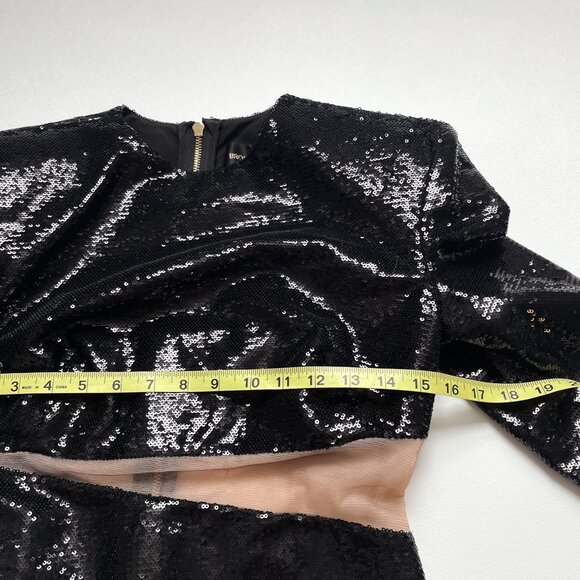 Bronx And Banco Elise Sequin Mini Dress Mesh Cutout Black Size AU 8 US 4 NEW NWT - Picture 8 of 13